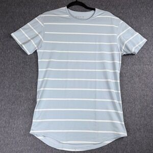 Bylt Drop Cut Lux Shirt Mens S Blue Striped Performance